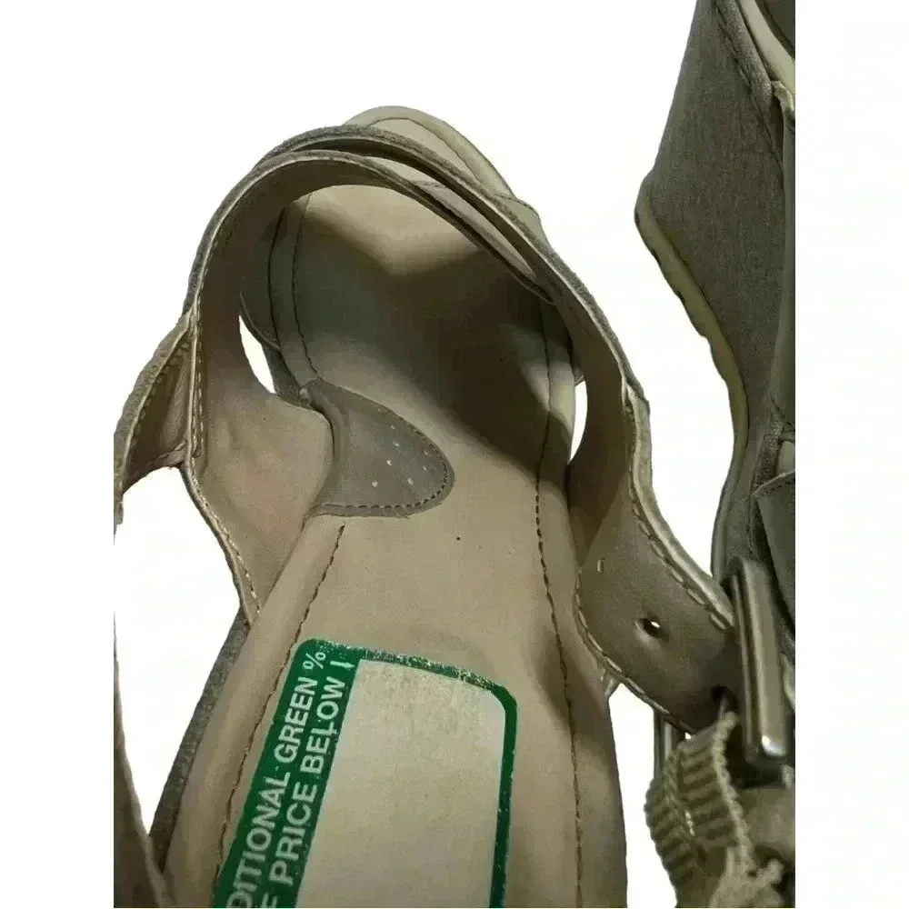 B.O.C. GREY WEDGE WOMEN’S SLINGBACK SANDALS•SIZE 9•GENUINE LEATHER•